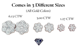 Lab-Grown Diamonds Cluster Stud Earrings - 1.27 (CTW LB) in 14K Gold