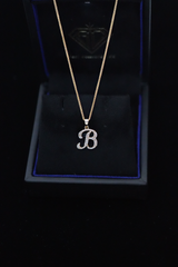 10K Yellow Gold 'B' Initial Custom Diamond Pendant (.20 ct t.w)