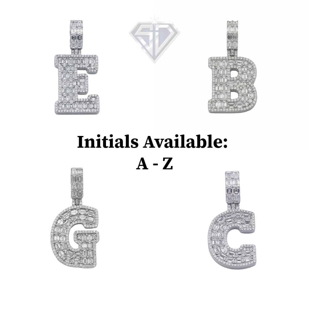 Lab Grown Diamond Initial Charm in 14K & 10K White Gold