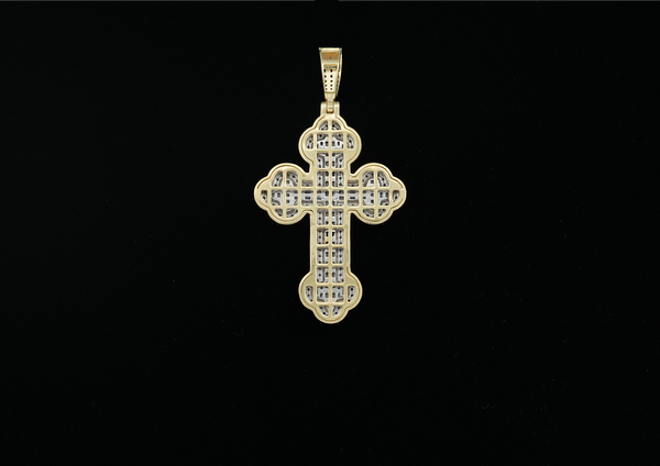 10K Two-Tone Gold Cross Diamond Charm (1.94ct)