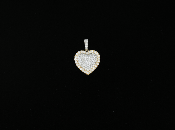 10K Two-Tone Gold Heart Diamond Pendant (1.38ct)