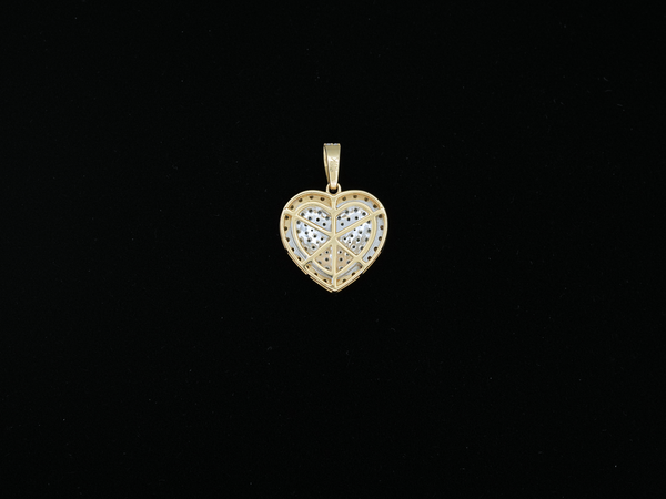 10K Two-Tone Gold Heart Diamond Pendant (1.38ct)