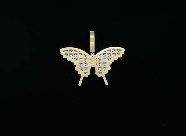 14K Yellow Gold Ladies Butterfly Diamond Pendant (2.19ct)