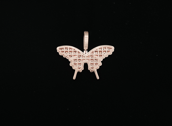 10K Rose Gold Ladies Butterfly Diamond Pendant (2.18ct)