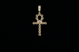 14K Yellow Gold Diamond Ankh Charm (1.25ct)