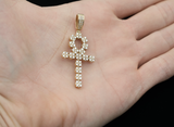 14K Yellow Gold Diamond Ankh Charm (1.25ct)