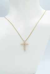 Diamond Cross Charm .90 Carats in 14K Yellow Gold