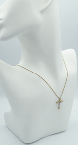 Diamond Cross Charm .90 Carats in 14K Yellow Gold