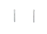 Diamond Woman's Inside-Out Hoop Earrings in 14K White Gold (1.80 ctw)