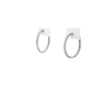 Diamond Woman's Inside-Out Hoop Earrings in 14K White Gold (1.80 ctw)
