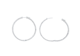 Diamond Woman's Inside-Out Crown Top Hoop Earrings in 14K White Gold (1.53 ctw)