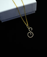 10K Yellow or White Gold 'S' Initial Diamond Pendant (.40 ct t.w)