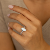 Lab Grown Oval Cut Diamond Engagement Ring (3.95 CTW LB) in 14K Gold