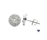 Diamond Baguette & Round Cluster Stud Earrings (.61 C.T.W) in 14K Gold