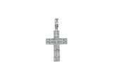 14K White Gold Cross Diamond Charm (1.69ct)