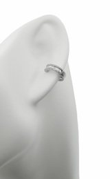 Diamond Huggie Hoop Earrings (.54 ctw) in 14K White Gold