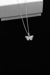10K Elegant White Gold Ladies Butterfly Diamond Pendant (1/2 ct)