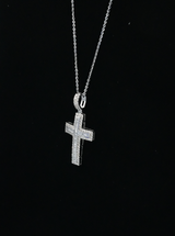 14K White Gold Cross Diamond Charm (1.69ct)