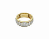 10K Yellow Gold Round/Baguette Diamond Band (1.65 ctw)