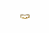 10K Yellow Gold Triple Row Round Diamond Ring Band (1.00 ctw)
