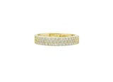 10K Yellow Gold Triple Row Round Diamond Ring Band (1.00 ctw)