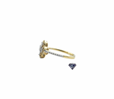10K White or Yellow Gold Clover Design Ladies Ring (.38 Carat t.w)