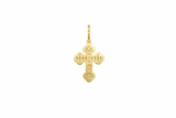 10K Yellow Gold Cross Two-Tone Diamond Charm (0.84ct)