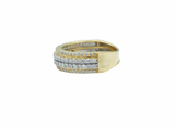 10K Yellow Gold 4-Row Round Diamond Band (1.40 ctw)