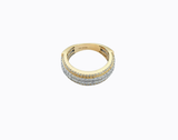 10K Yellow Gold 4-Row Round Diamond Band (1.40 ctw)