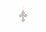 10K Yellow Gold Cross Two-Tone Diamond Charm (0.84ct)