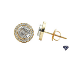 Diamond Baguette & Round Cluster Stud Earrings (.61 C.T.W) in 14K Gold