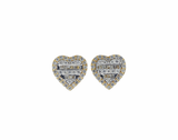 Diamond Heart Stud Earrings (.33 ctw) in 14K Yellow Gold