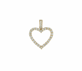 Lab Grown Diamond Heart Charm in 14K Yellow or White Gold (1.25 Carat t.w.)