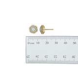 Diamond Flower Stud Earrings (.40c t.w) in 10K White/Yellow Gold