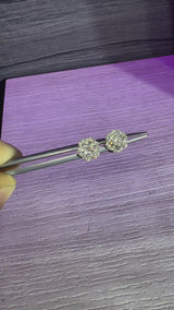 Diamond Flower Stud Earrings (.64 ctw) in 14K White Gold