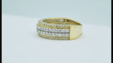 10K Yellow Gold 4-Row Round Diamond Band (1.40 ctw)