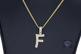 14K Yellow Gold 'F' Initial Custom Diamond Baguette Pendant (1.25 ct t.w)