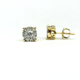 Diamond Cluster Stud Round Earrings (1 ct. t.w.) in 14K Gold