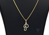 14K Yellow Gold 'P' Initial Custom Diamond Pendant (.82 ct t.w)