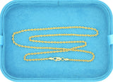 14K Yellow Gold Solid Rope Chain 2mm