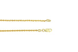 14K Yellow Gold Solid Rope Chain 2mm