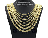 14K Yellow Gold Hollow Rope Chain 1.6mm