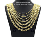 14K Yellow Gold Solid Rope Chain 2mm