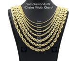 14K Yellow Gold Solid Rope Chain 3.5mm