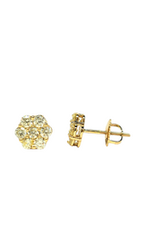 Daisy Round Diamond Cluster Stud Earrings (.72 c.t) in 14k Gold