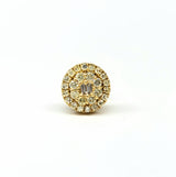 Diamond Round Cluster Baguette Center Stud Earrings (.80 ct. t.w.) in 14K Gold