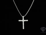 14K White Gold Cross Diamond Charm (.90ct)