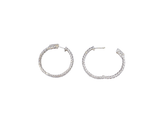 Diamond Woman's Inside-Out Hoop Earrings in 14K White Gold (1.80 ctw)