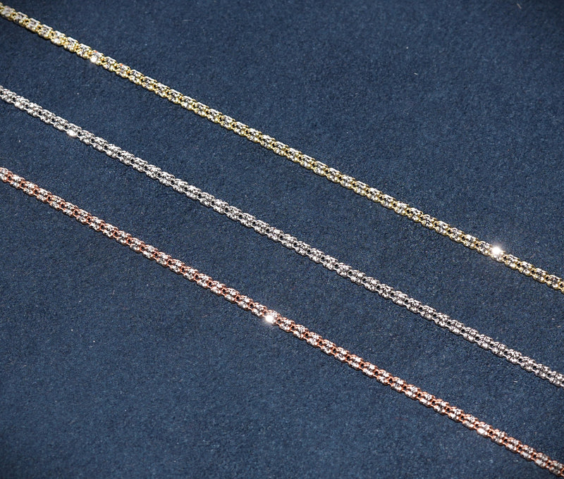 14K Gold Ice Link Chain 1.5mm