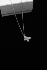 10K White Gold Ladies Butterfly Diamond Pendant (1/2 ct)